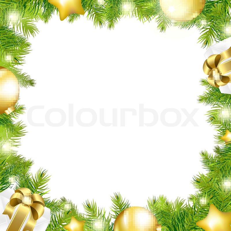 800x800 Christmas Background With Border, Isolated On White Background