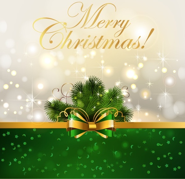 600x581 Christmas Background With Bow Vector Illustration Free Vector In