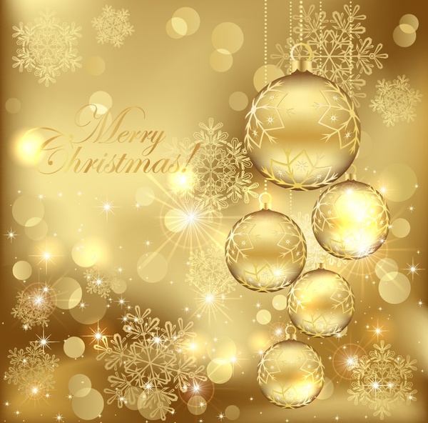 600x592 Golden Christmas Background Vector Illustration Free Vector In