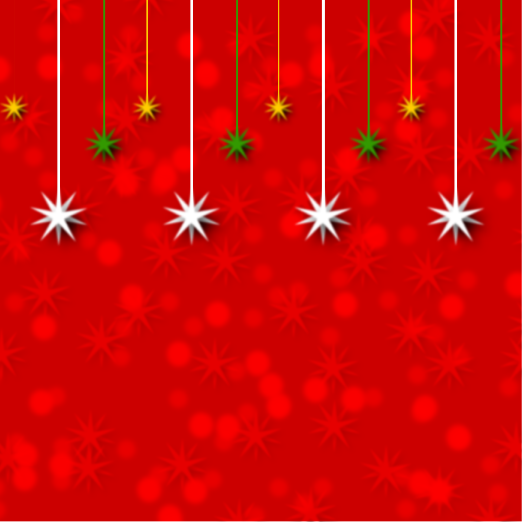 1024x1024 Bright Red Christmas Decoration Hanging Stars Background Vector