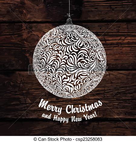 450x470 Merry Christmas Ball. Vector.