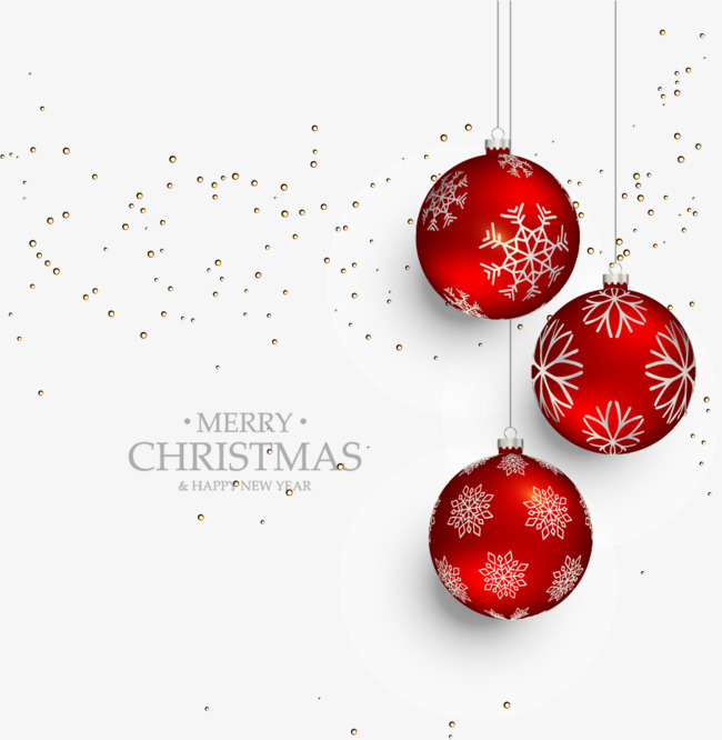 650x666 Red Christmas Ball Ornaments, Golden, Red Christmas Ball, Vector