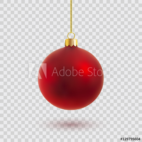 500x500 Red Christmas Ball Vector Illustration