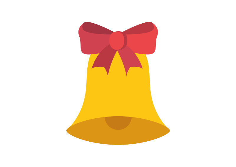 800x566 Christmas Bell Free Flat Vector