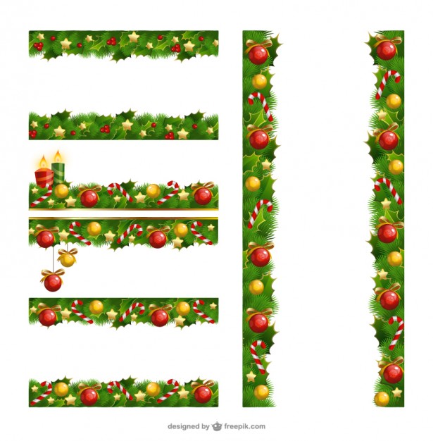 615x626 Christmas Borders Pack Vector Free Download