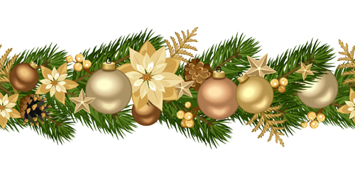 500x250 Christmas Decorative Seamless Borders Vectors 02 Free Download