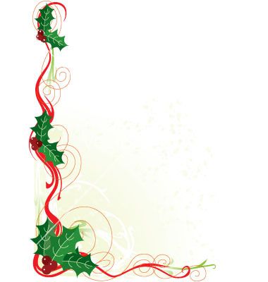 380x400 Christmas Holly Border Vector Holiday Christmas