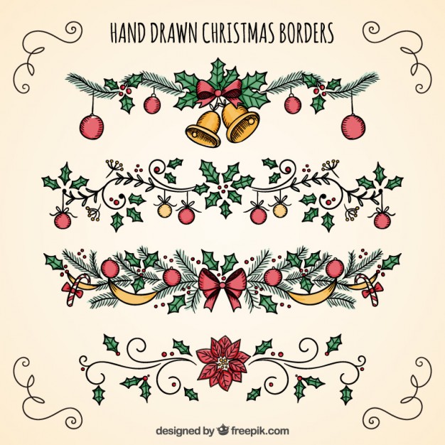 626x626 Hand Drawn Christmas Borders Vector Free Download
