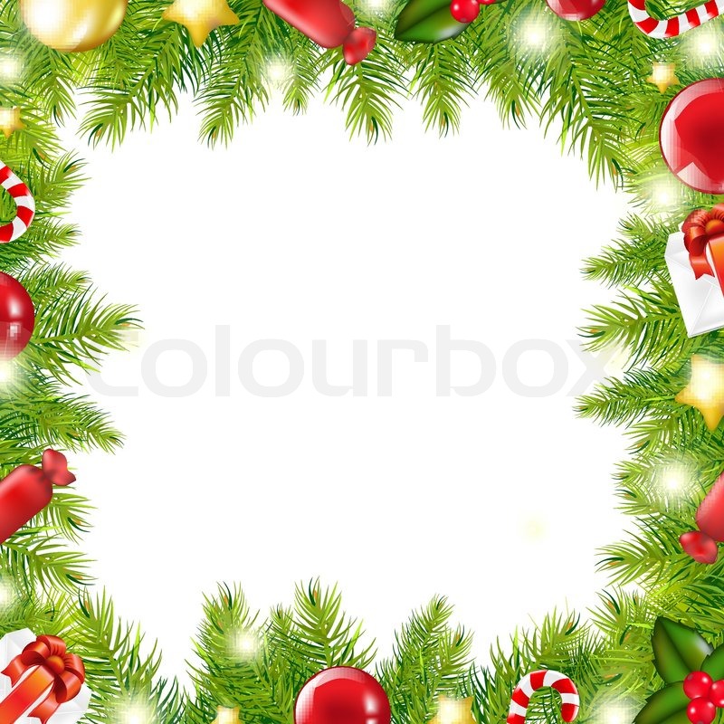 800x800 Christmas Tree Border, Vector Illustration Stock Vector Colourbox