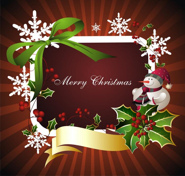 750x717 Beautiful Christmas Border Background 03 Vector Free Vector 4vector