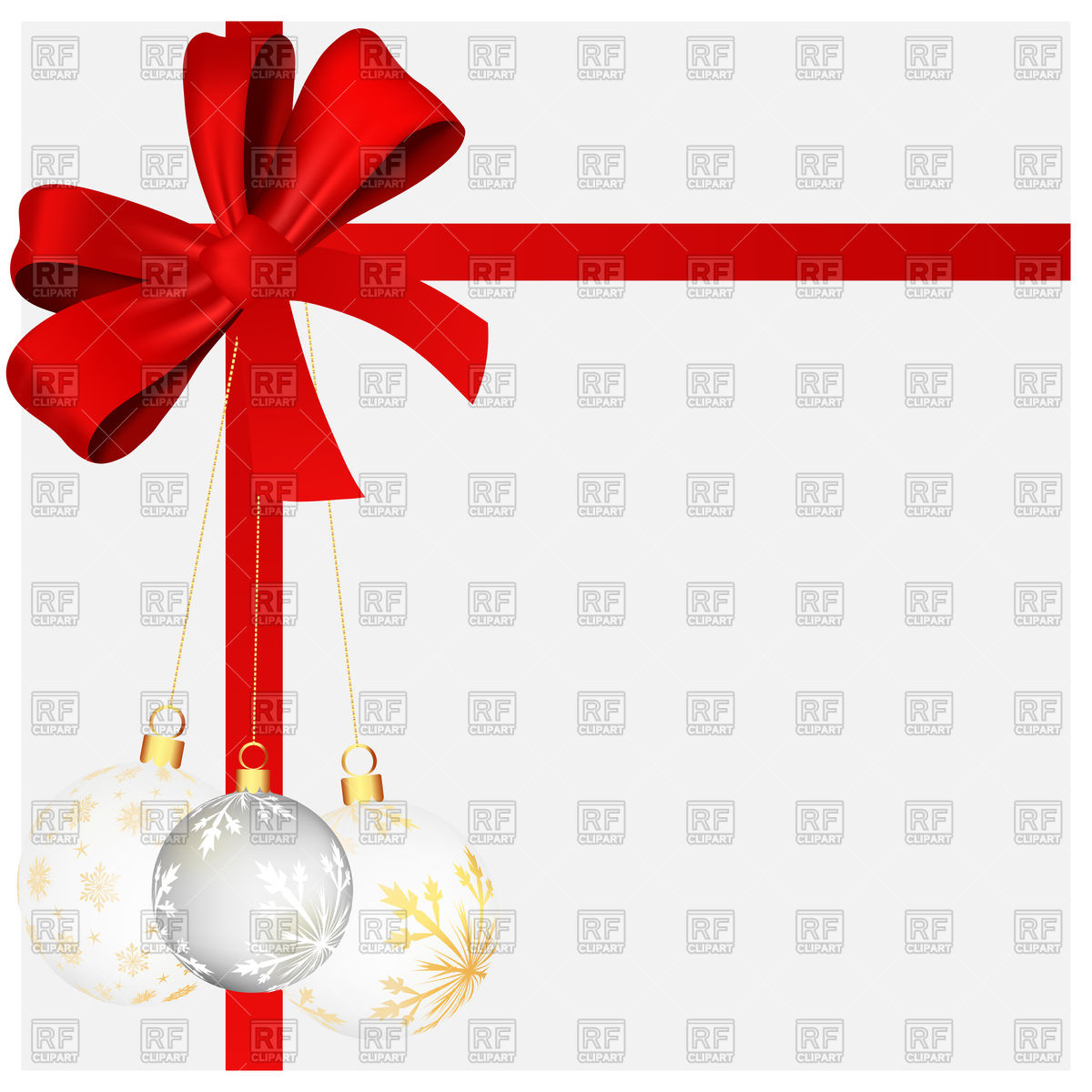 1200x1200 Christmas And New Year Background With Red Bow Vector Image