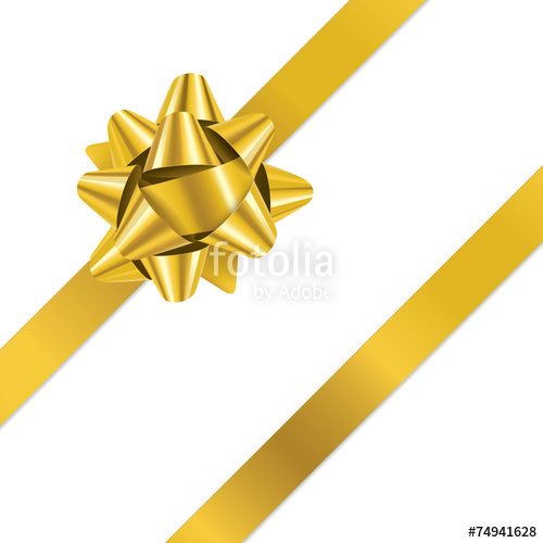 500x500 Gift Bow (Vector Gold Christmas Present Ribbon) Stock Image And