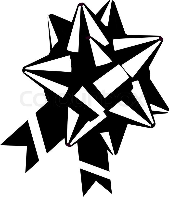 689x800 Black And White Bow Made Of Ribbon Stock Vector Colourbox