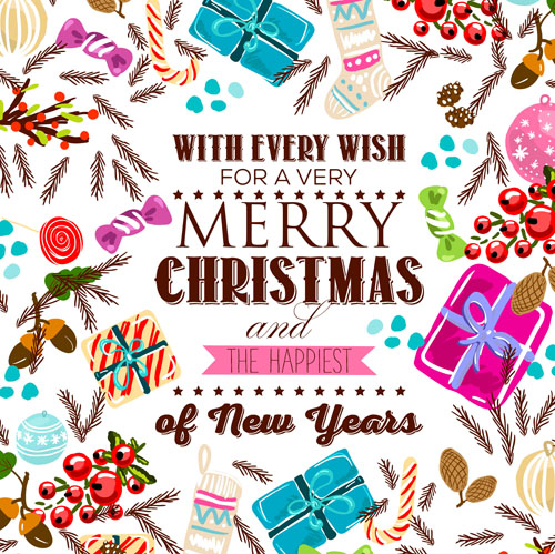 500x499 Christmas Candy With Gift Hand Drawn Vector Background 01 Free