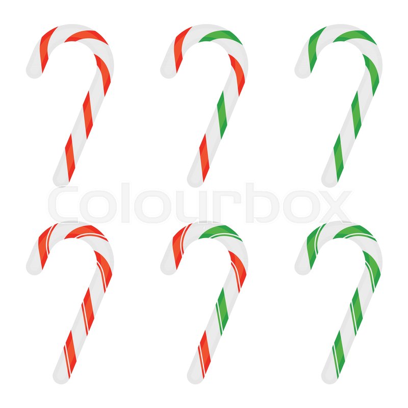 800x800 Vector Illustration Of Christmas Candy Cane Isolated On White