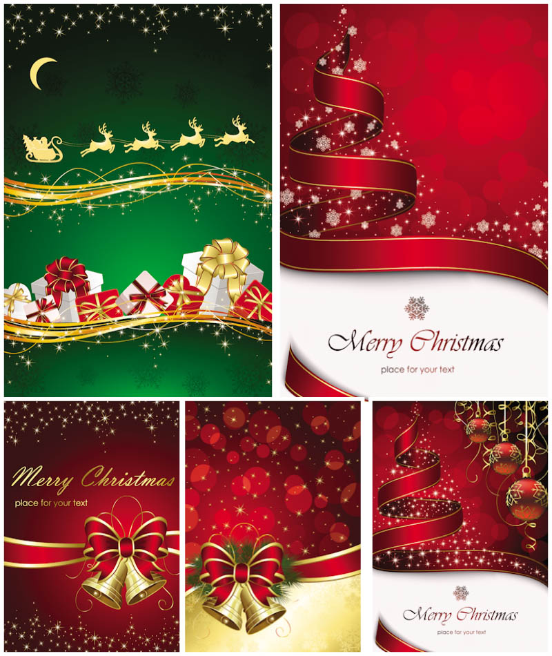 800x950 Classic Christmas Greeting Cards Vector Vector Graphics Blog