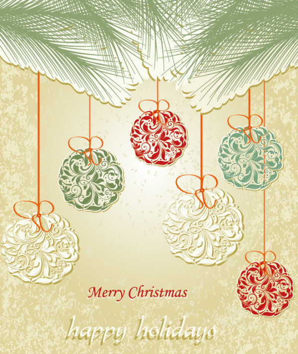 600x713 Set Of Floral Christmas Card Vector 03 Free Download