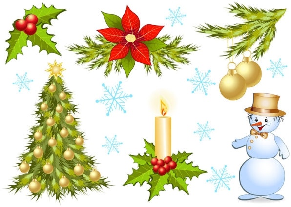 596x424 Christmas Decorations 1 Vector Free Vector In Encapsulated