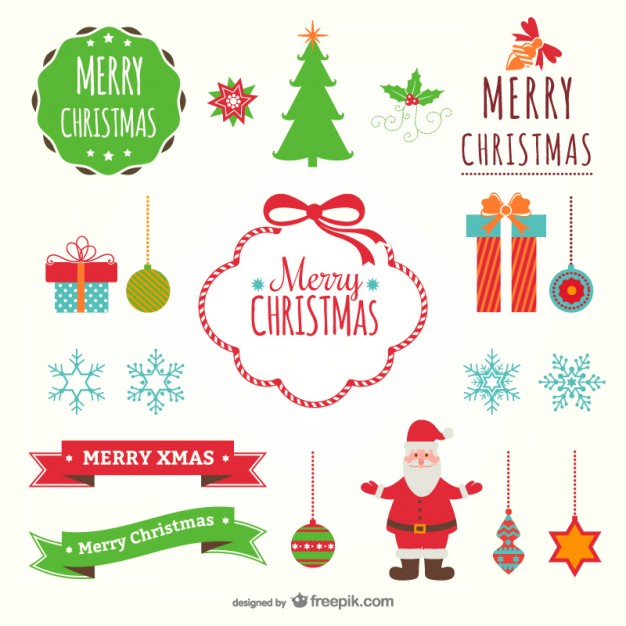 626x626 Colorful Flat Christmas Decoration Vector Free Download
