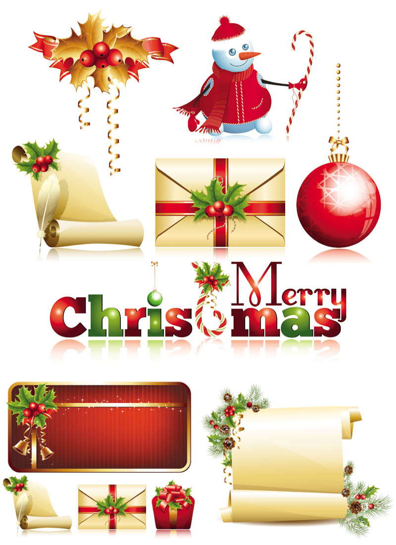 800x1100 Christmas Decoration Vector Holliday Decorations