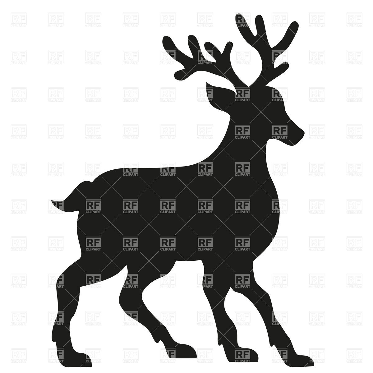 1200x1200 Christmas Deer On Winter Background Vector Image Vector Artwork