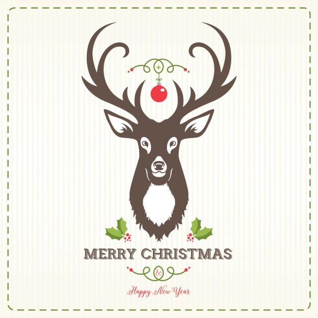 626x626 Deer Head Christmas Background Vector Free Download
