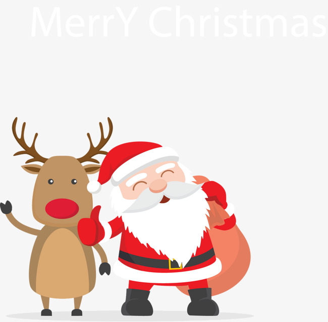 650x640 Cartoon Vector Santa Claus Christmas Deer, Vector, Christmas, Flat