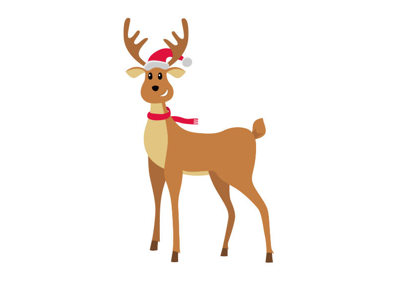800x566 Christmas Reindeer Vector Illustration