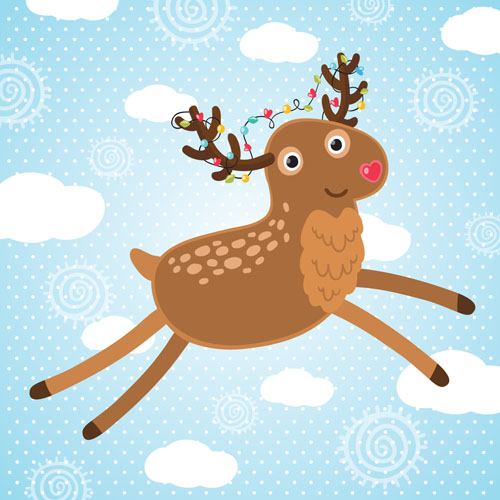 500x500 Christmas Cute Deer Vector Material 09 Free Download