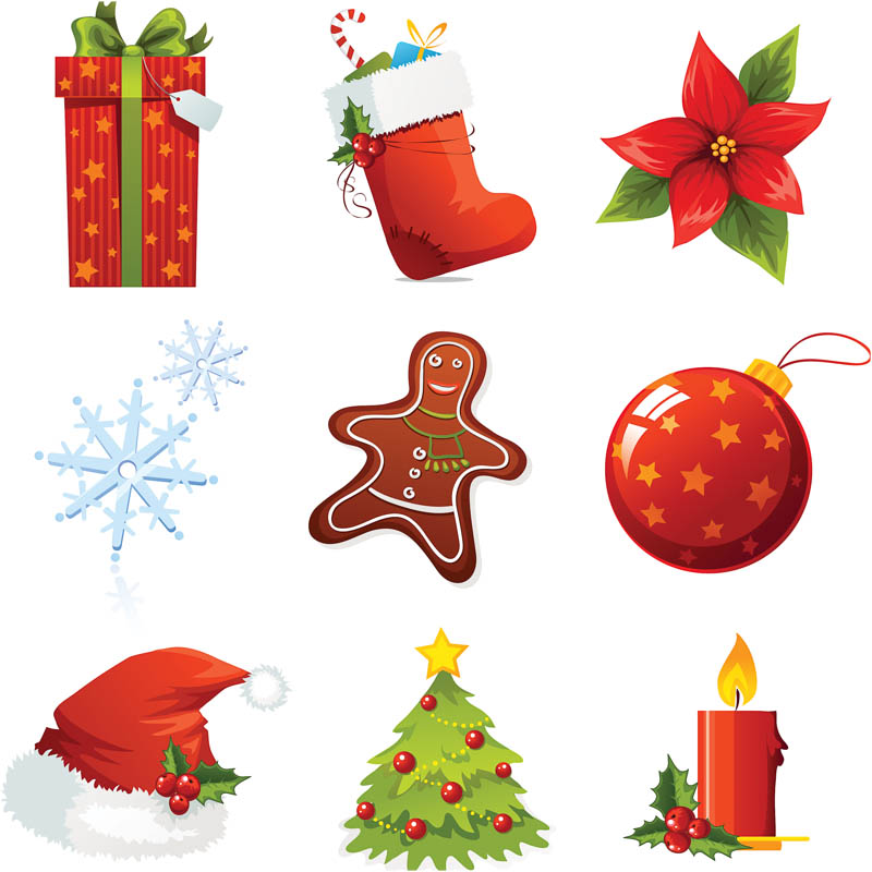 800x800 Christmas Elements For Design Vector Vector Graphics Blog