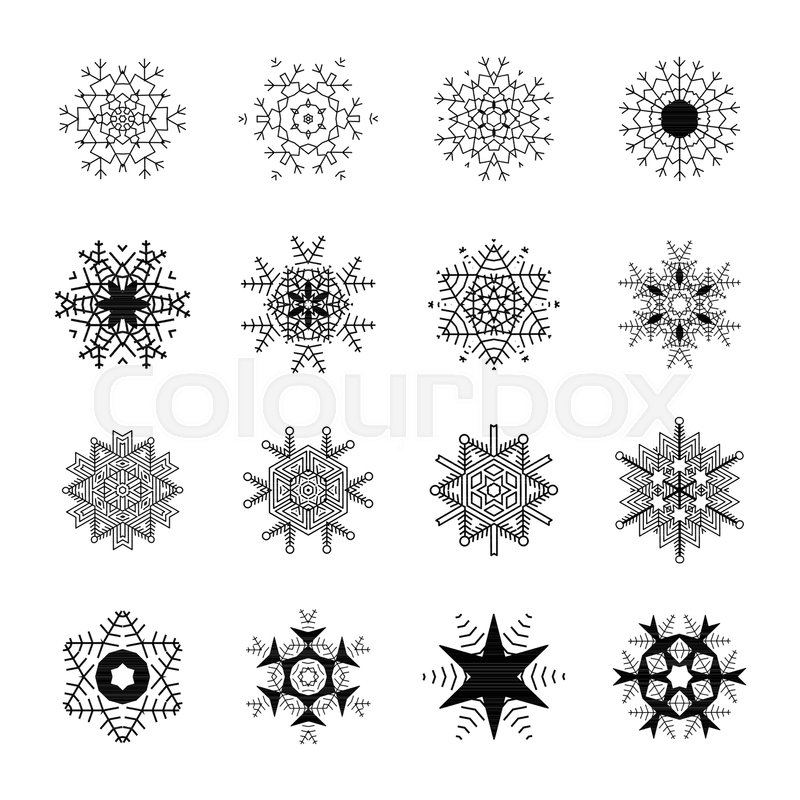 800x800 Beautiful Snowflake Icons. Simple Snow Logo. Winter Symbols For