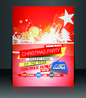 340x384 Christmas Flyer Cover Design Vector Set 02 Free Download