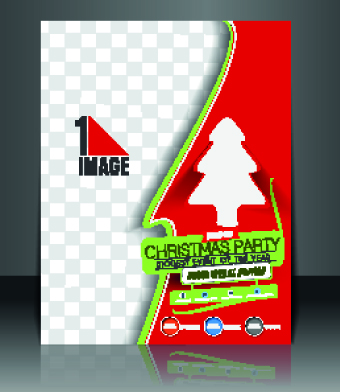 340x392 Christmas Flyer Cover Design Vector Set 04 Free Download