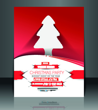 340x383 Christmas Flyer Cover Design Vector Set Free Vector In