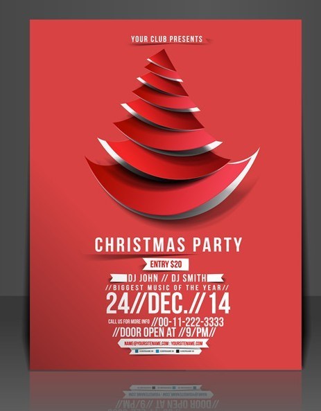 463x594 Free Creative Christmas Party Club Poster Flyer Template Vector