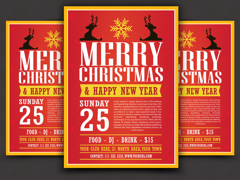 800x600 Free Modern Christmas Flyer Template Vector Ai File By Ess Kay