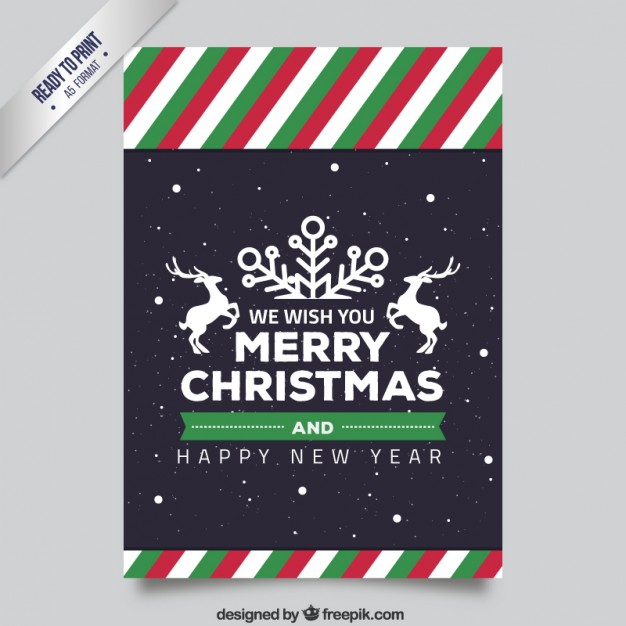 626x626 Striped Christmas Flyer Vector Free Download
