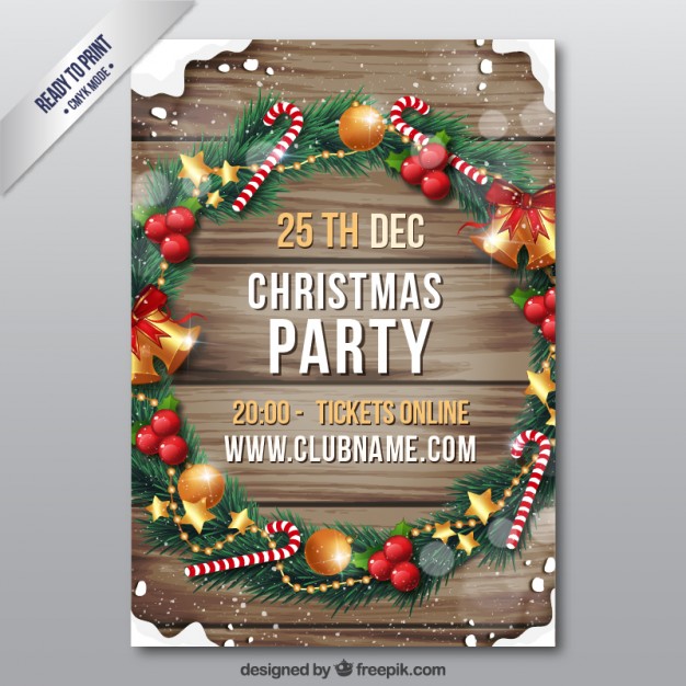 626x626 Wooden Christmas Flyer Vector Premium Download