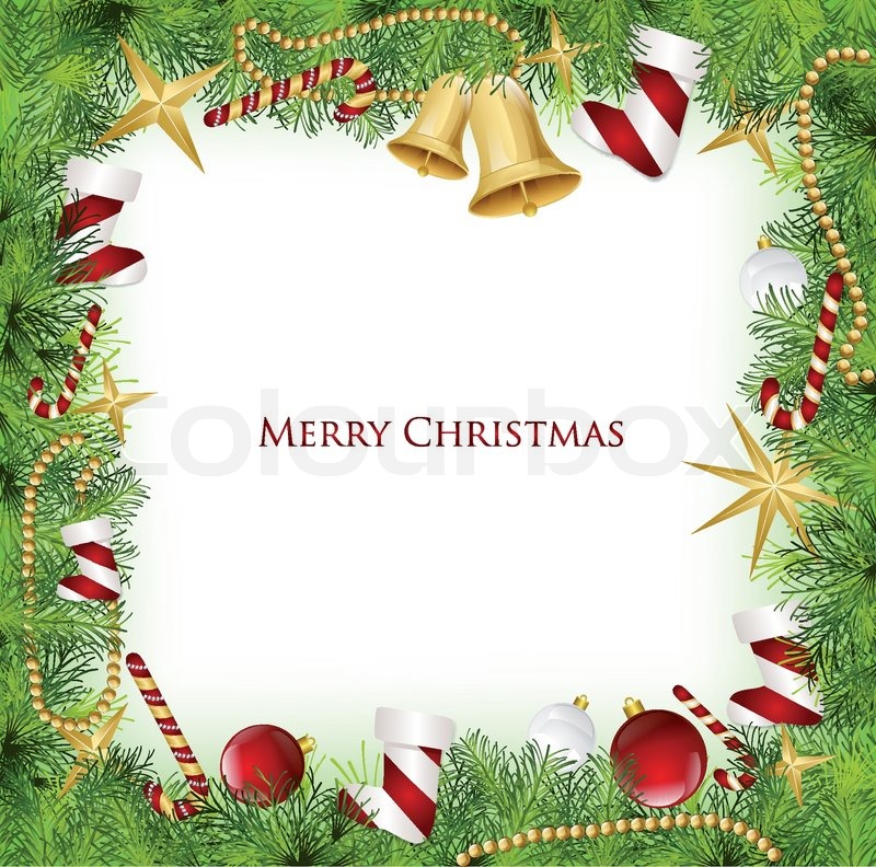 800x792 Christmas Frame With Holly Decoration. Vector Illustration Stock