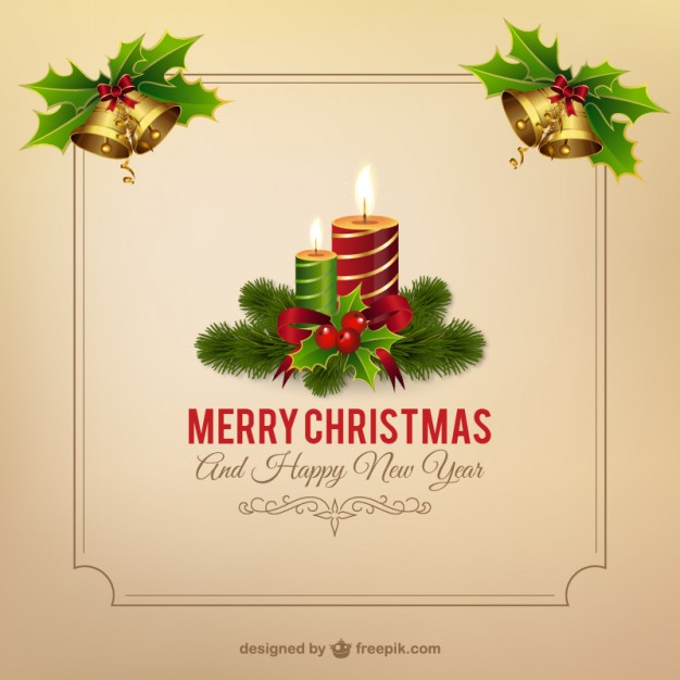 626x626 Christmas Frame With Candles Vector Free Download