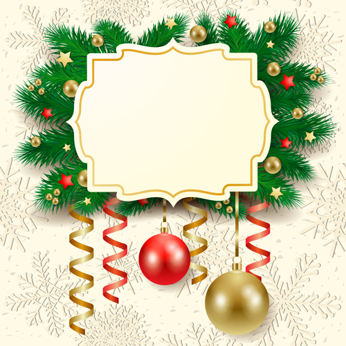 500x500 Cute Christmas Cards With Frame Vector Set 03 Free Download