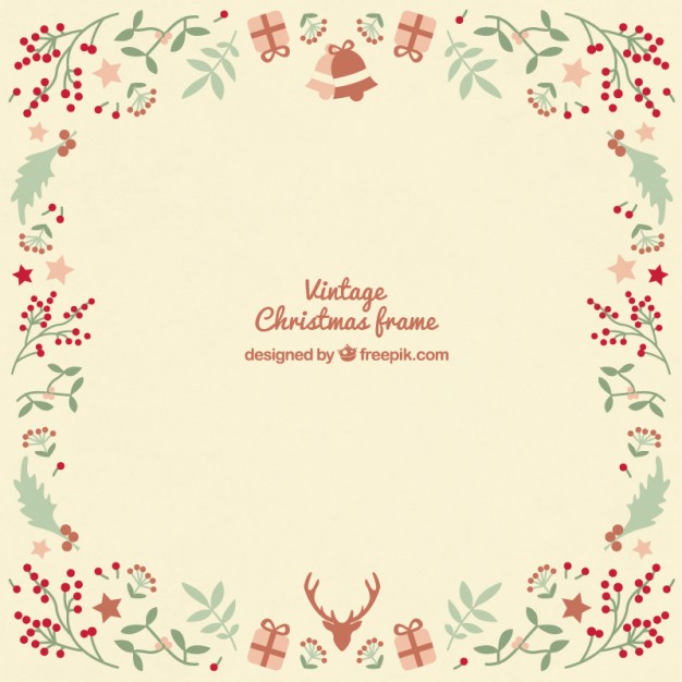 626x626 Vintage Christmas Frame Vector Free Download