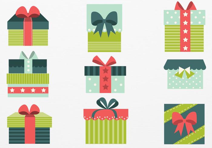 700x490 Retro Christmas Gift Vector Pack