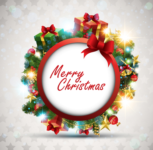 500x492 Shiny Christmas Gift With Baubles Background Vector Free Download