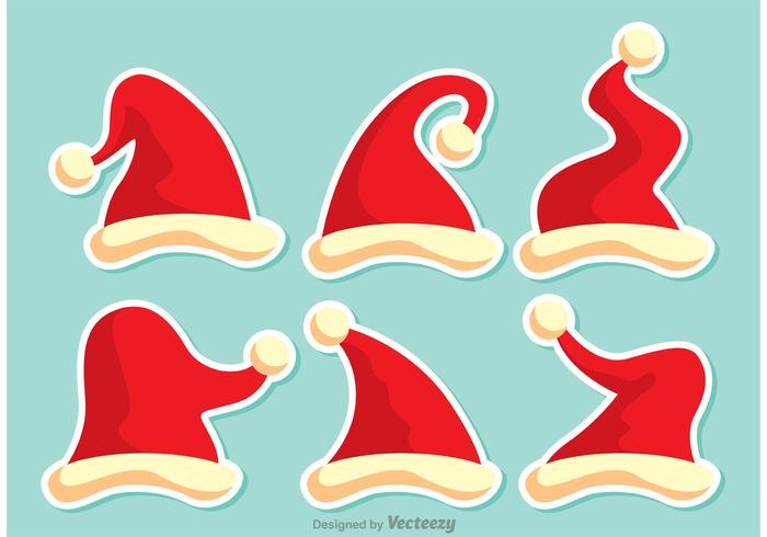 700x490 Set Of Red Santa Hats Vector