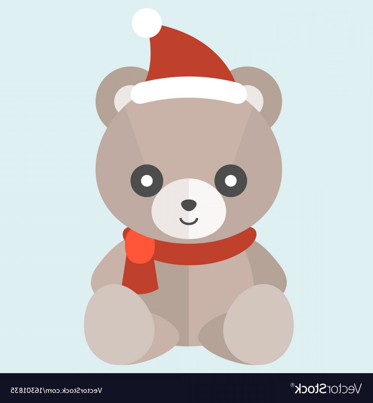 1200x1296 Teddy Bear With Christmas Hat Vector Sohadacouri