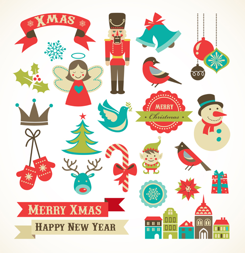500x516 Cute Xmas Icons Mix Vector Graphics 02 Free Download