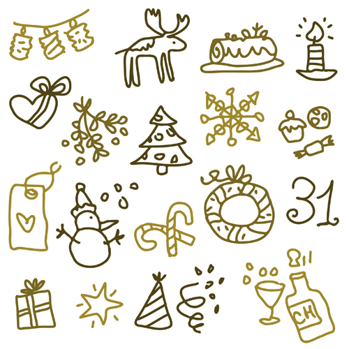 500x500 Cute Xmas Icons Mix Vector Graphics 04 Free Download