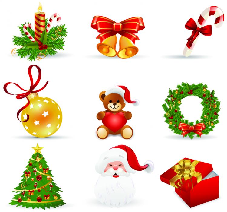 750x703 Beautiful Christmas Icons Vector Free Vector 4vector