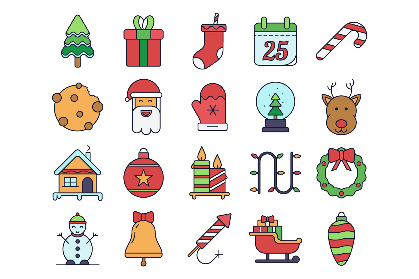 1440x960 Christmas Vector Free Icon Set